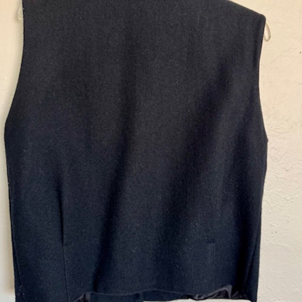 Double D Ranch Wear Blue Wool appliqued Vest, no size tag, assume XS - Picture 5 of 9